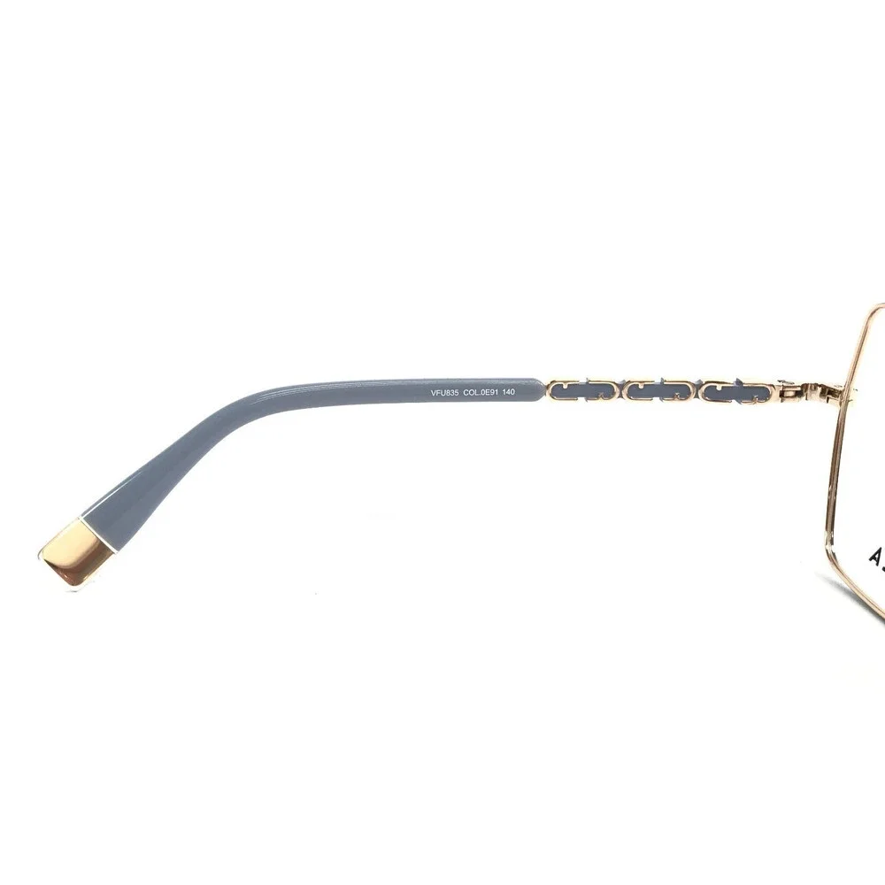 Furla Eyeglasses Frames VFU835 COL.0E91 Blue Gold Butterfly Wire Rim 54-16-140